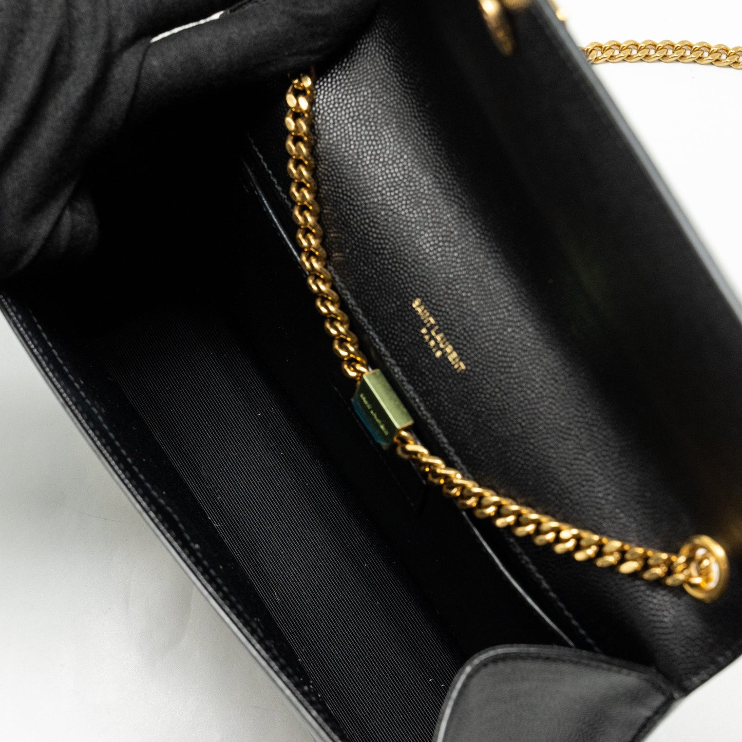 Saint Laurent Kate Medium bag in Black - hardware detail close-up