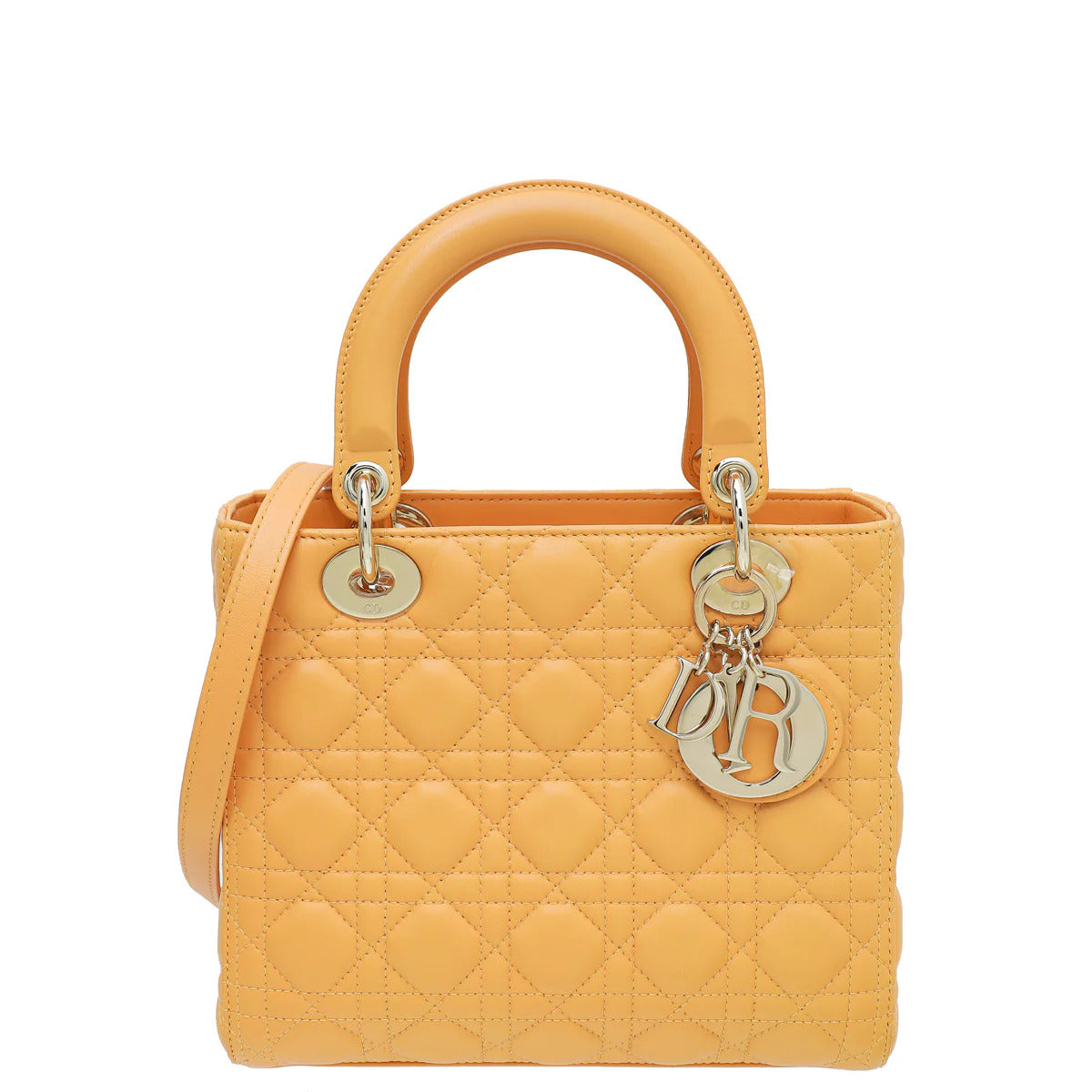 Front view of Dior Medium Lady Dior Bag in Coffee Brown