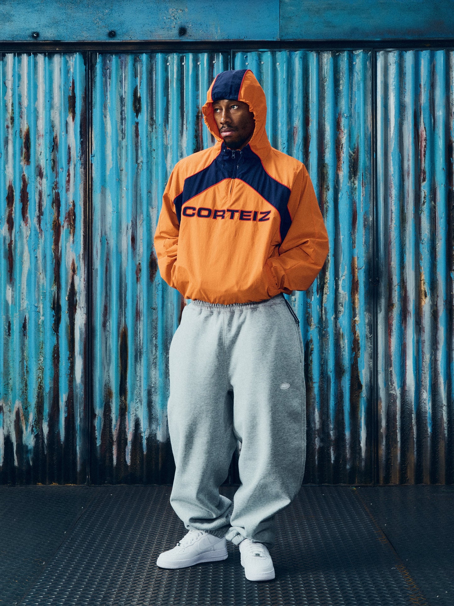 Corteiz Orange Nylon Formation Windbreaker
