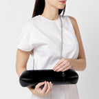 Bag It Elizabeth Saffiano Leather Baguette Clutch – Black