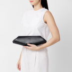 Bag It Elizabeth Saffiano Leather Baguette Clutch – Black