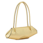 Bag It Elizabeth Mini Saffiano Leather Baguette Bag – Gold
