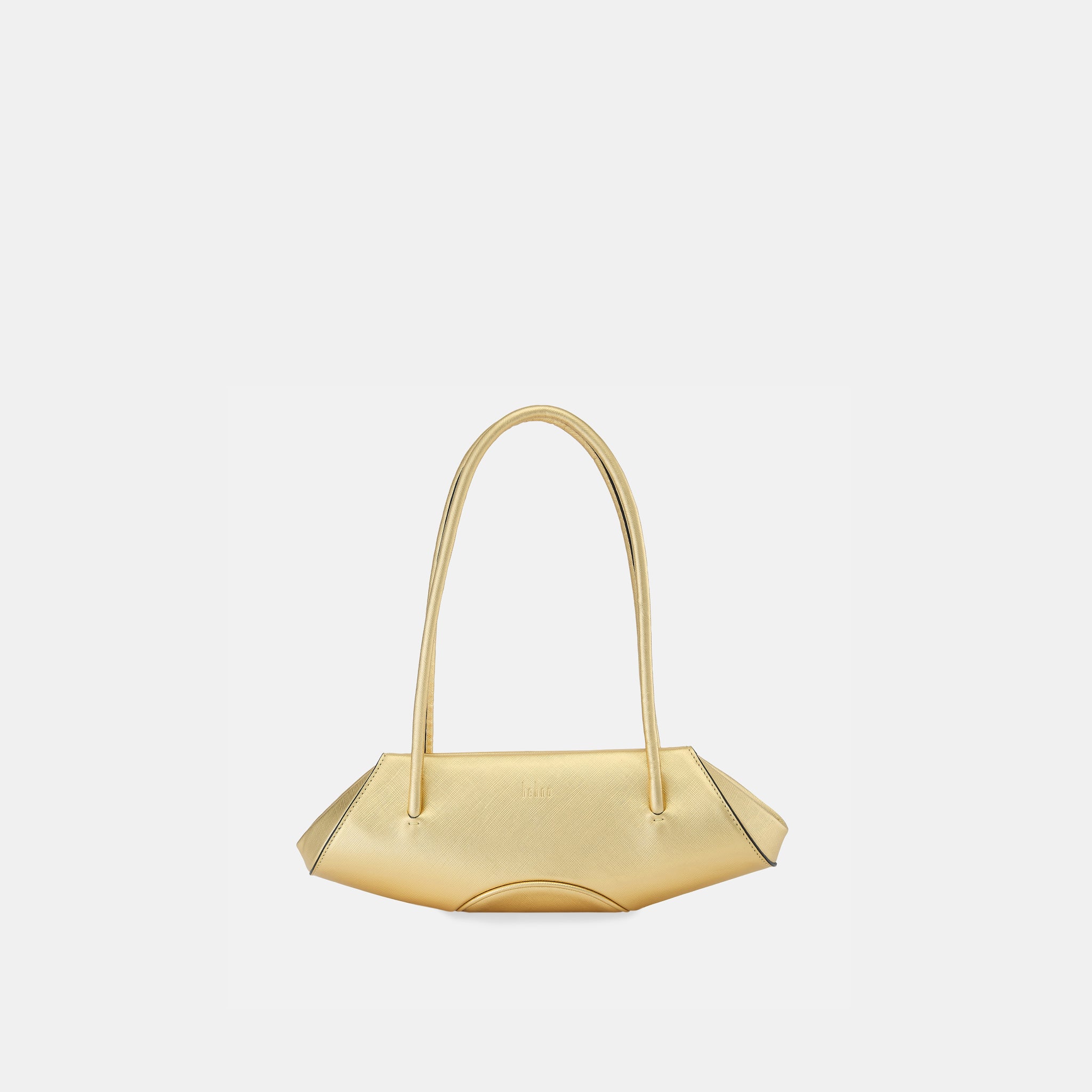 Bag It Elizabeth Mini Saffiano Leather Baguette Bag – Gold