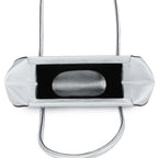 Bag It Elizabeth Mini Saffiano Leather Baguette Bag – Silver