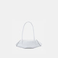Bag It Elizabeth Mini Saffiano Leather Baguette Bag – Silver