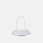 Bag It Elizabeth Mini Saffiano Leather Baguette Bag – Silver