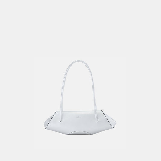 Bag It Elizabeth Mini Saffiano Leather Baguette Bag – Silver