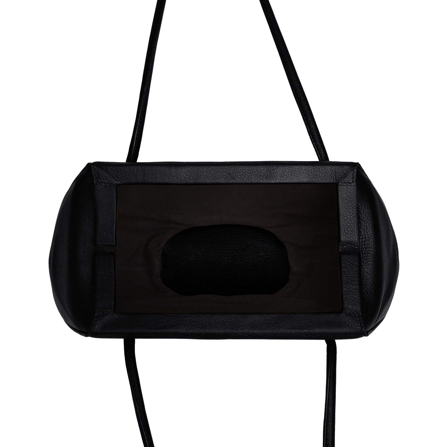Bag It Elizabeth Mini Pebbled Leather Baguette Bag – Black