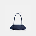 Bag It Elizabeth Mini Pebbled Leather Baguette Bag – Navy