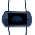 Bag It Elizabeth Mini Pebbled Leather Baguette Bag – Navy