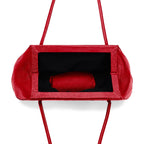 Bag It Elizabeth Mini Pebbled Leather Baguette Bag – Red