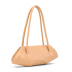 Bag It Elizabeth Mini Pebbled Leather Baguette Bag – Peach