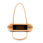 Bag It Elizabeth Mini Pebbled Leather Baguette Bag – Peach
