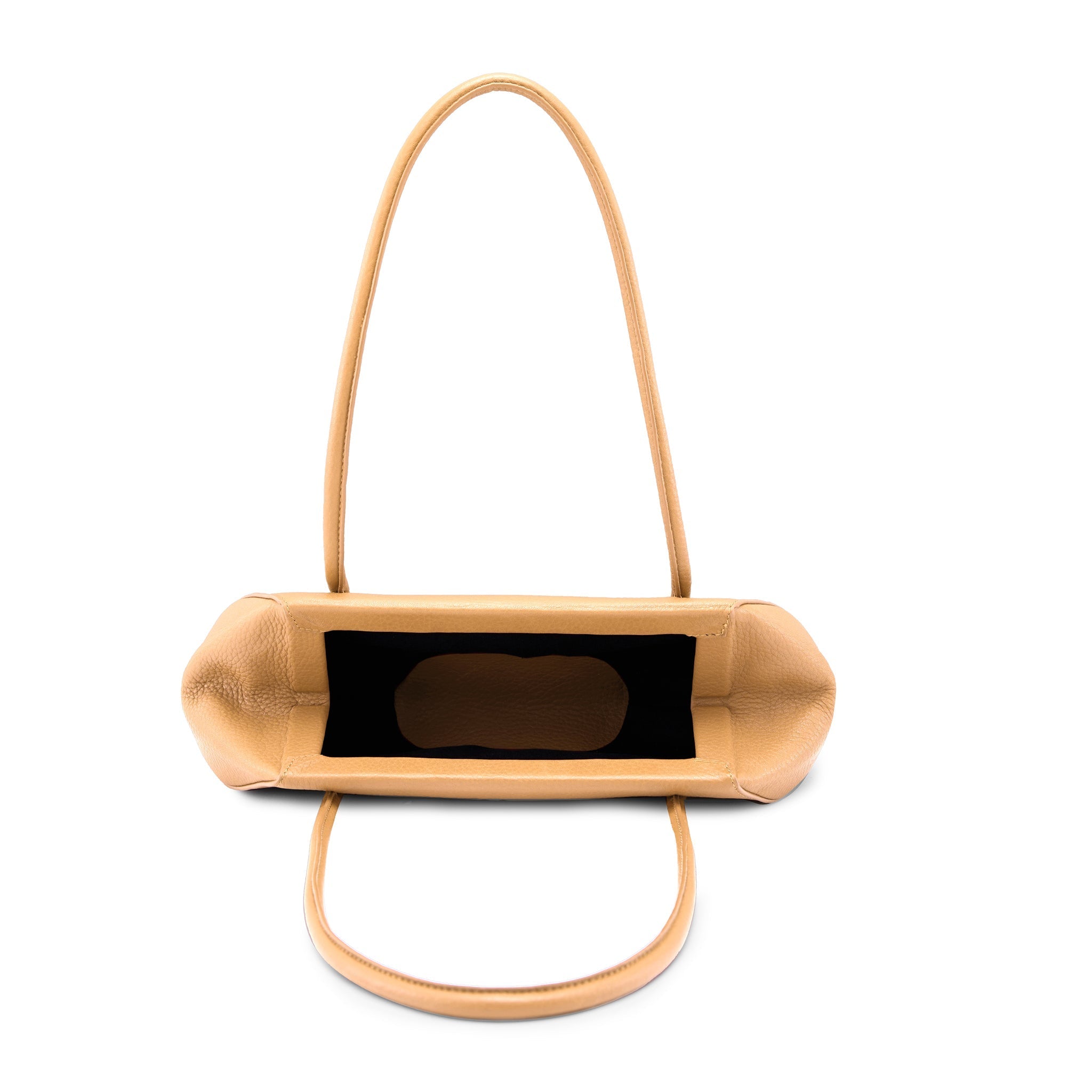 Bag It Elizabeth Mini Pebbled Leather Baguette Bag – Peach