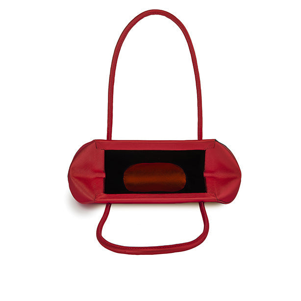 Bag It Elizabeth Mini Saffiano Leather Baguette Bag – Red
