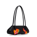 Bag It Elizabeth Mini Hand-Patched Nappa Leather Baguette Bag – Black Multi