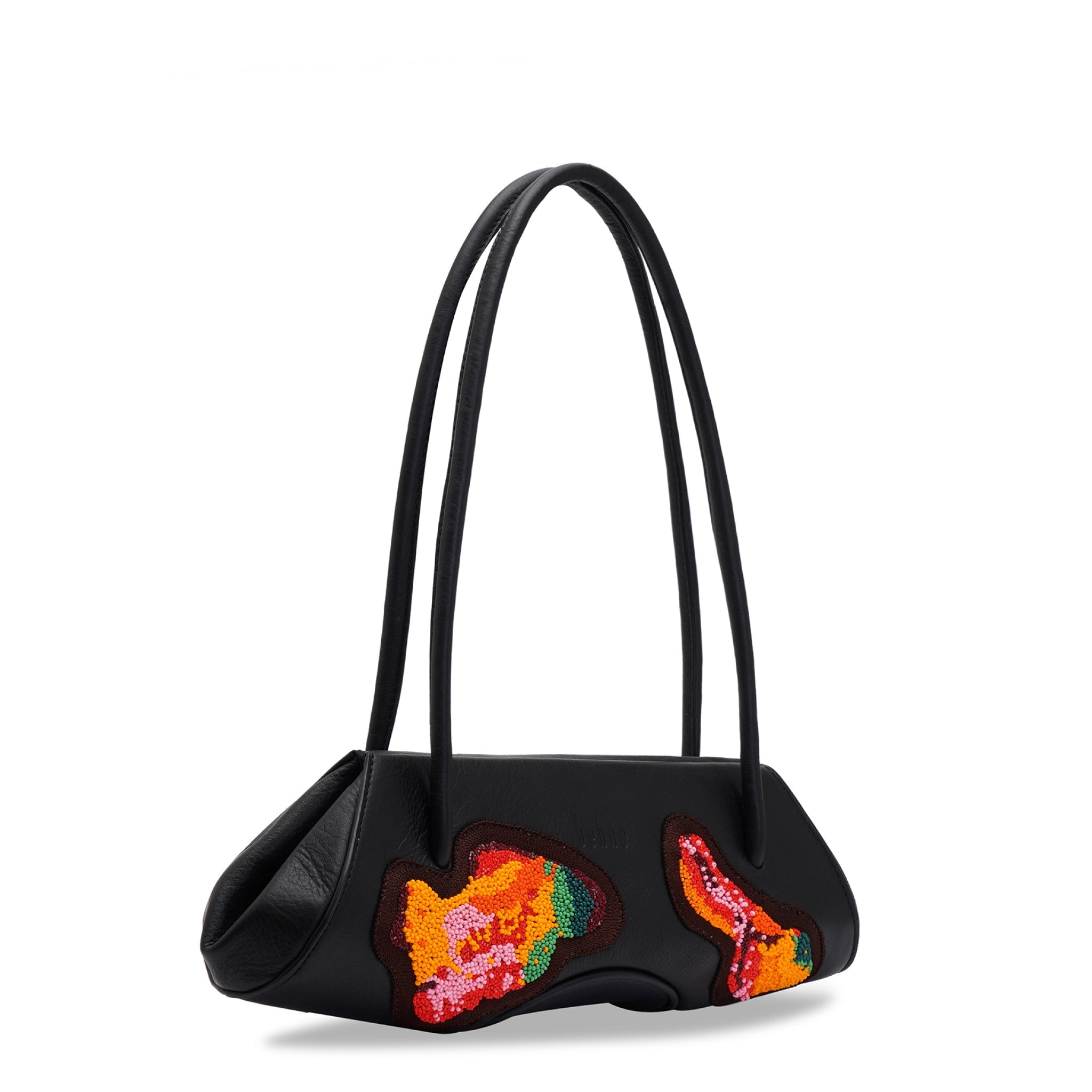 Bag It Elizabeth Mini Hand-Patched Nappa Leather Baguette Bag – Black Multi