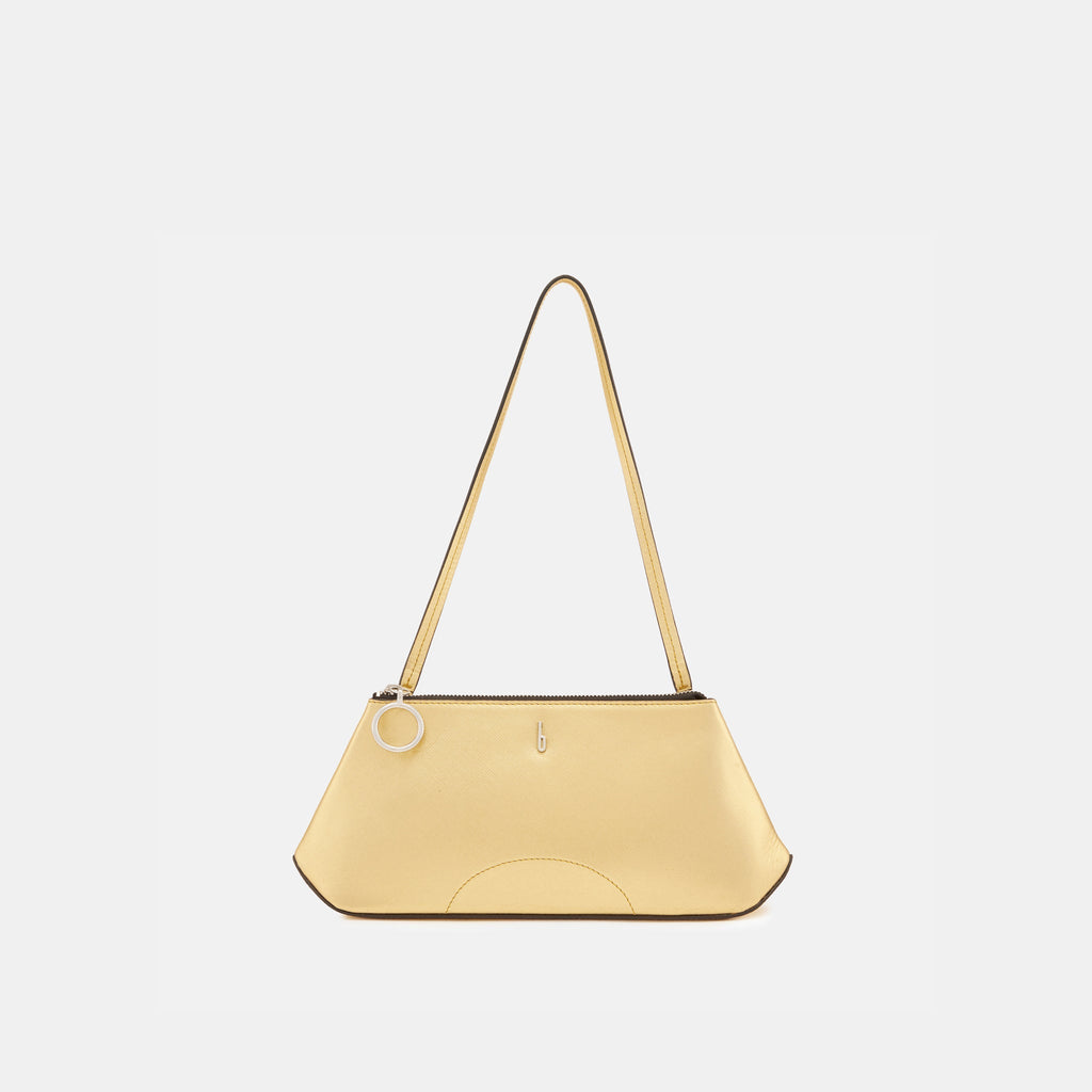 Bag It Elizabeth Mini Saffiano Leather Convertible Pouch – Gold