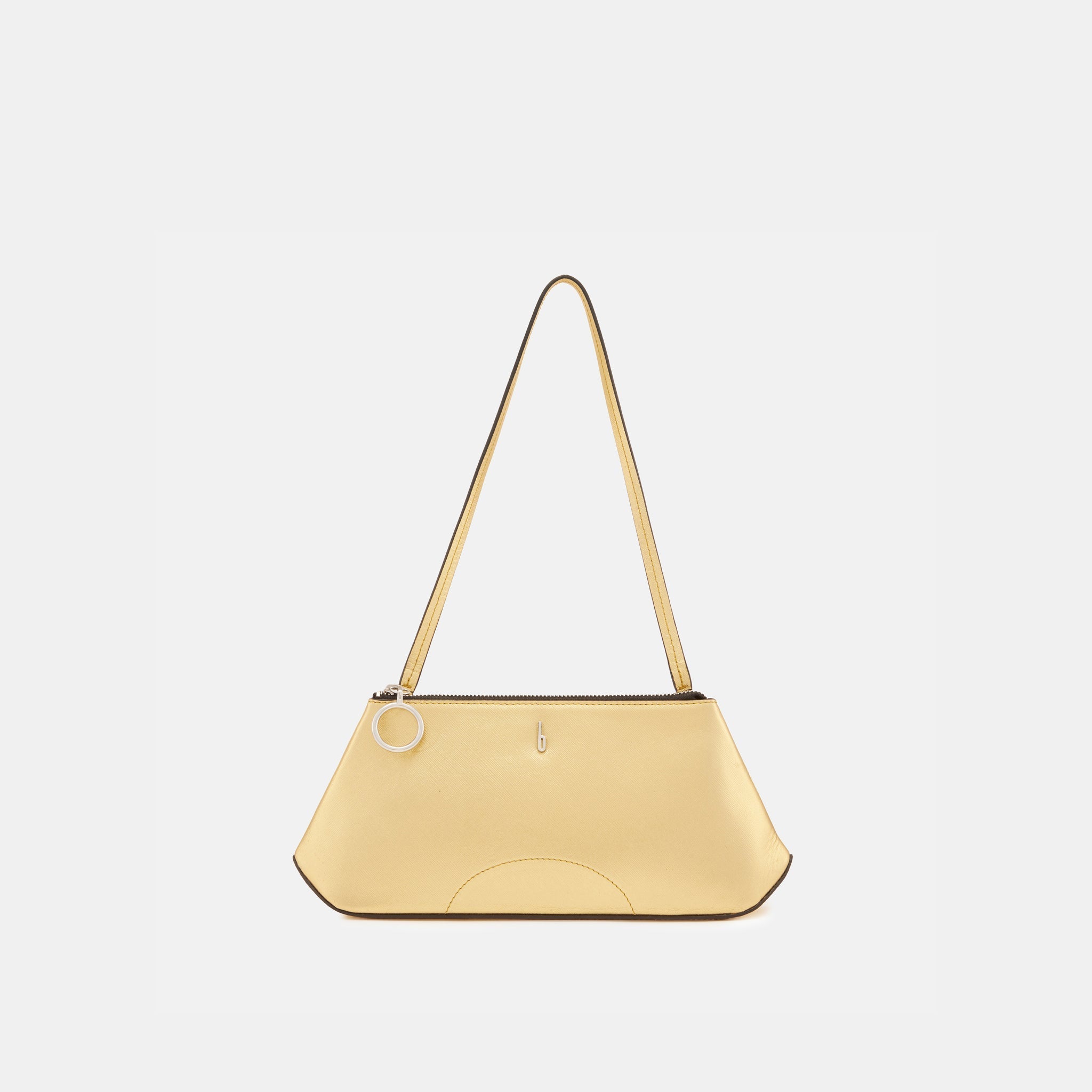Bag It Elizabeth Mini Saffiano Leather Convertible Pouch – Gold