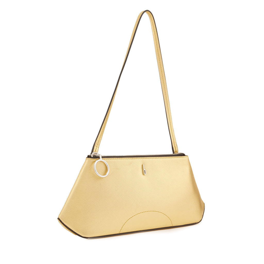 Bag It Elizabeth Mini Saffiano Leather Convertible Pouch – Gold