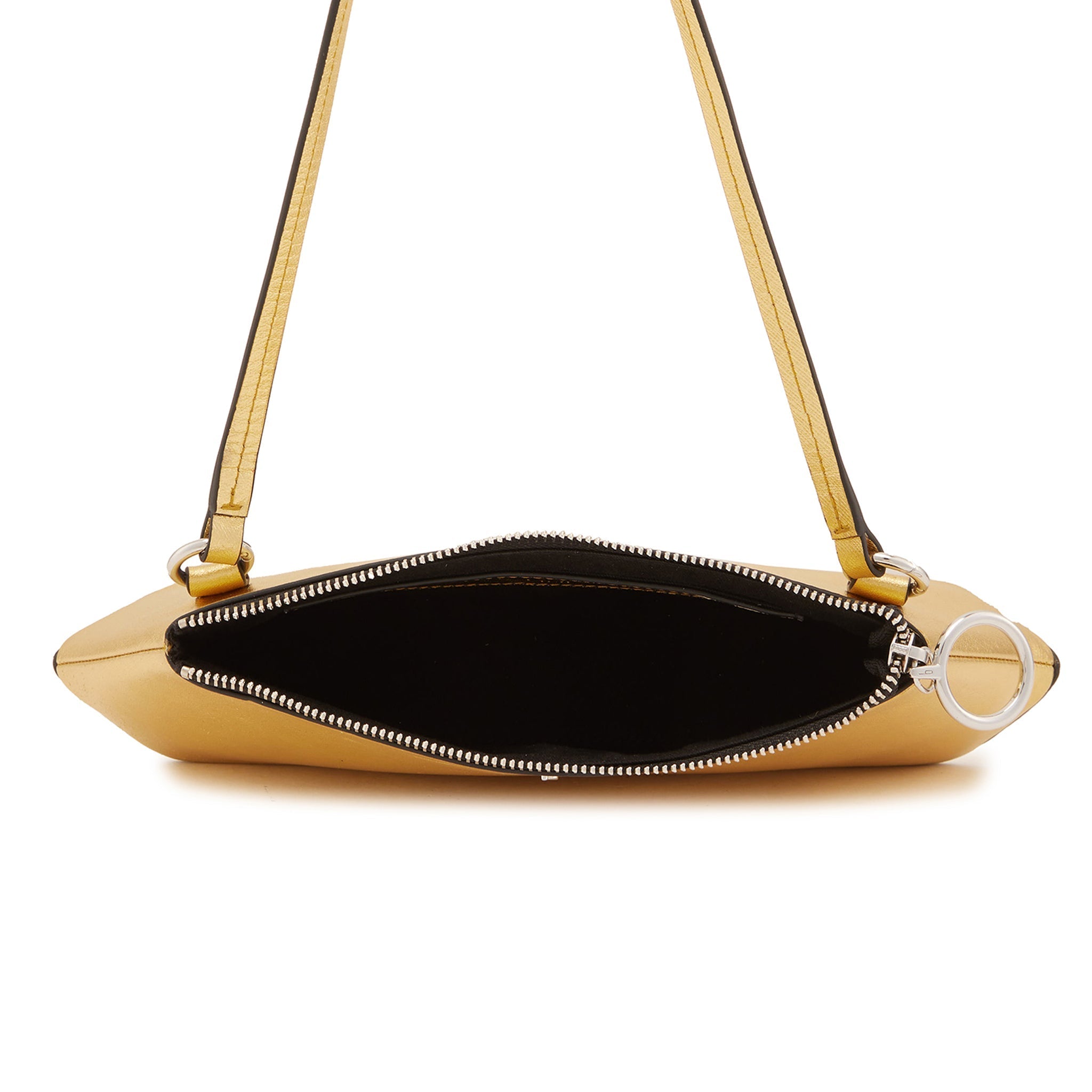 Bag It Elizabeth Mini Saffiano Leather Convertible Pouch – Gold