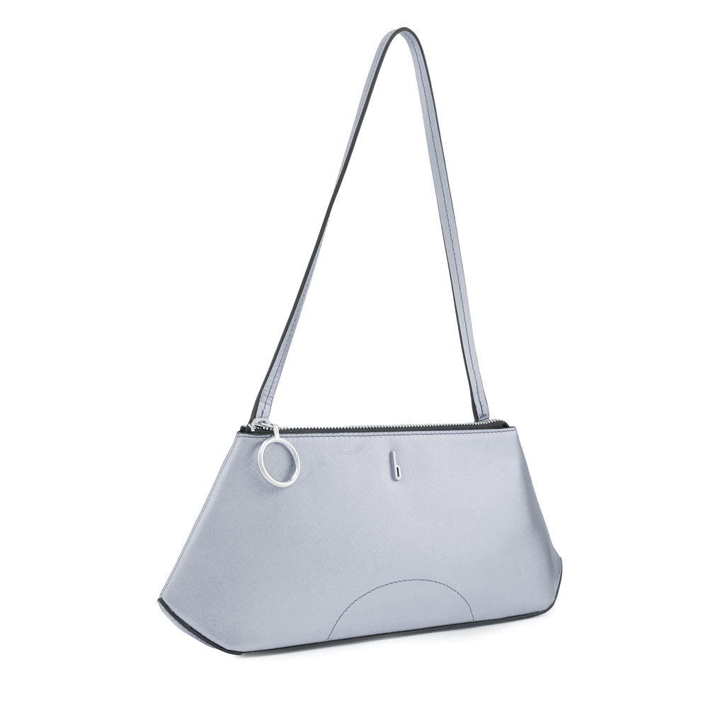 Bag It Elizabeth Mini Saffiano Leather Convertible Pouch – Silver