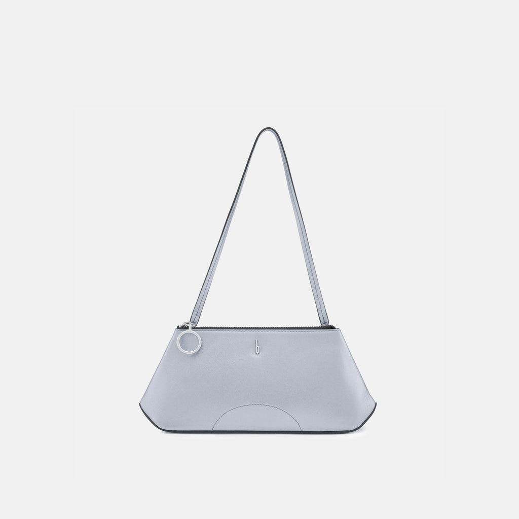 Bag It Elizabeth Mini Saffiano Leather Convertible Pouch – Silver