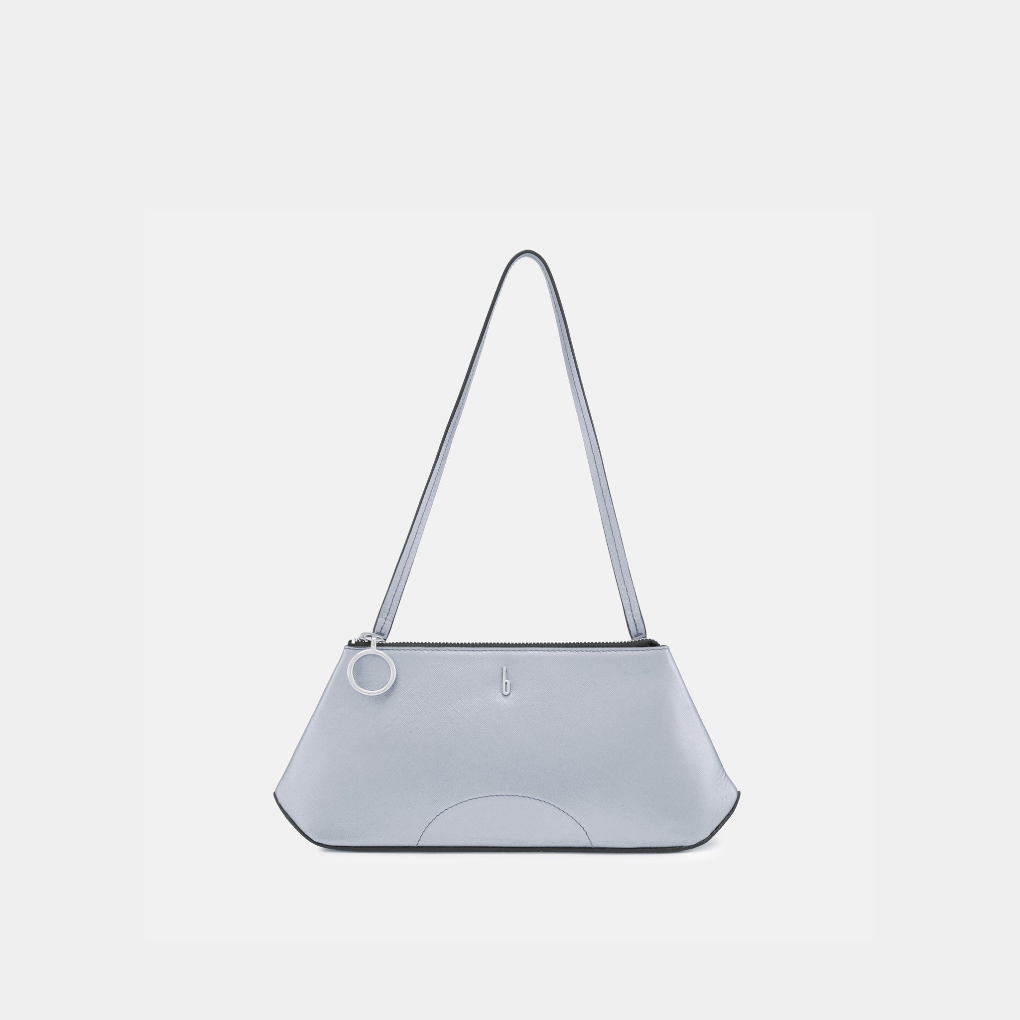 Bag It Elizabeth Mini Saffiano Leather Convertible Pouch – Silver