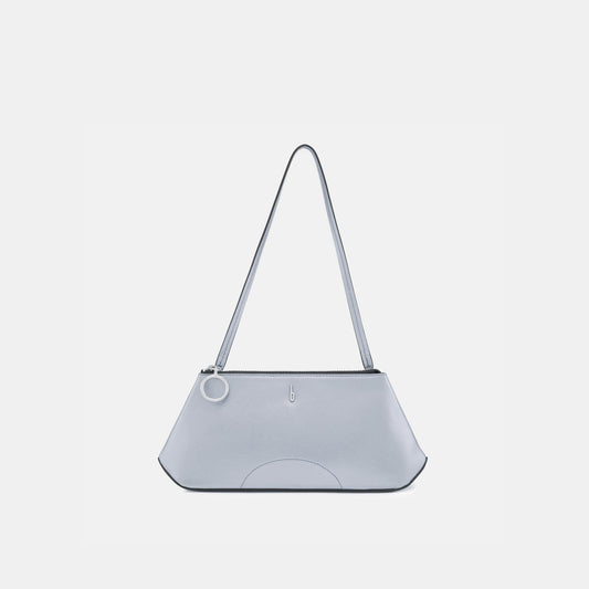 Bag It Elizabeth Mini Saffiano Leather Convertible Pouch – Silver