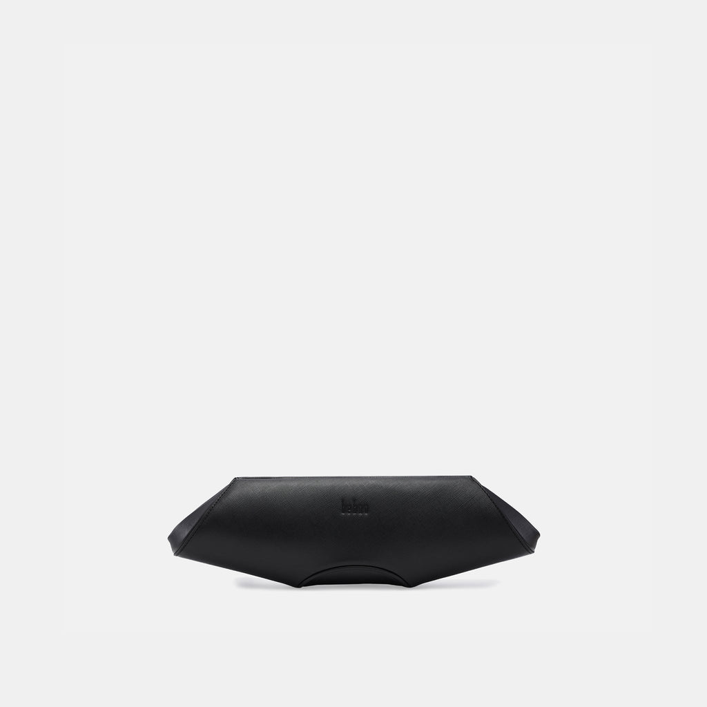 Bag It Elizabeth Saffiano Leather Baguette Clutch – Black