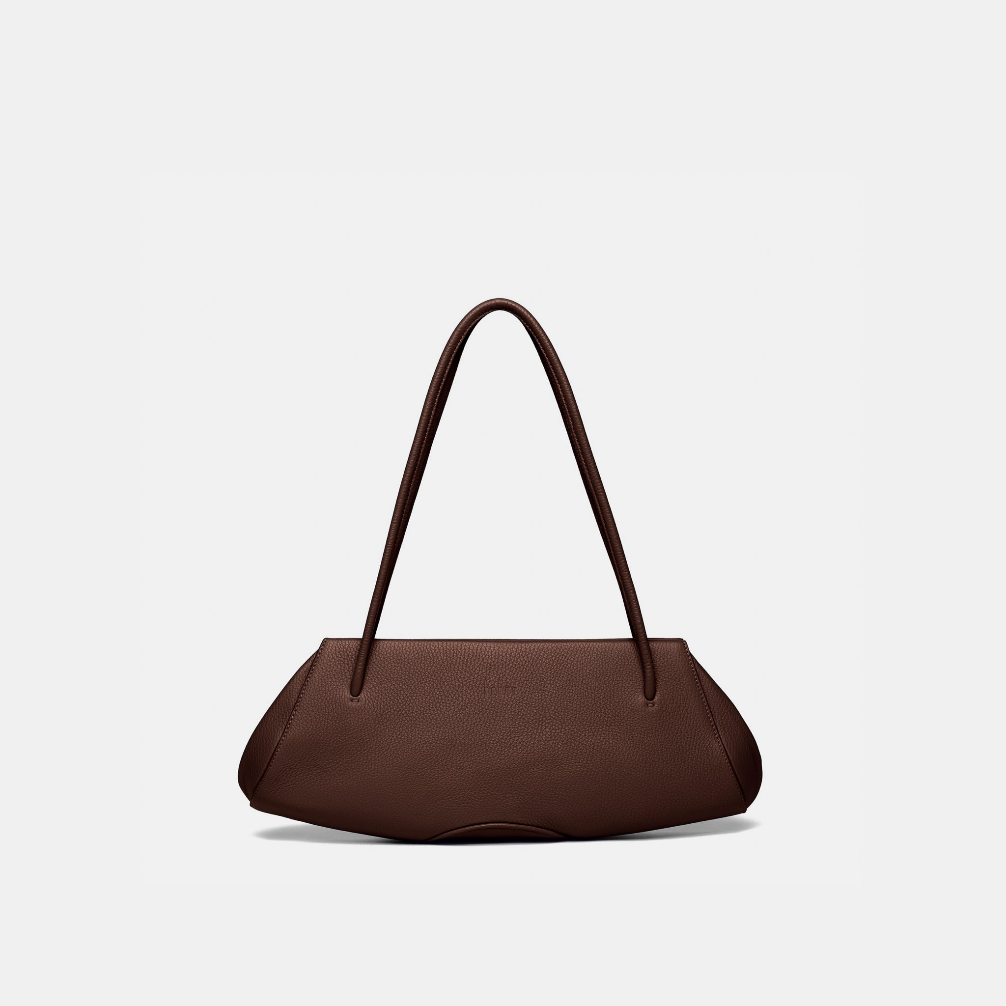 Bag It Elizabeth Pebbled Leather Baguette Bag – Cacao