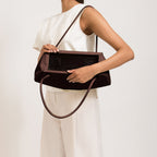 Bag It Elizabeth Pebbled Leather Baguette Bag – Cacao