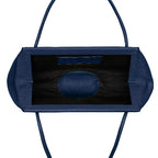 Bag It Elizabeth Pebbled Leather Baguette Bag – Navy