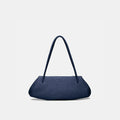 Bag It Elizabeth Pebbled Leather Baguette Bag – Navy