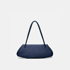 Bag It Elizabeth Pebbled Leather Baguette Bag – Navy