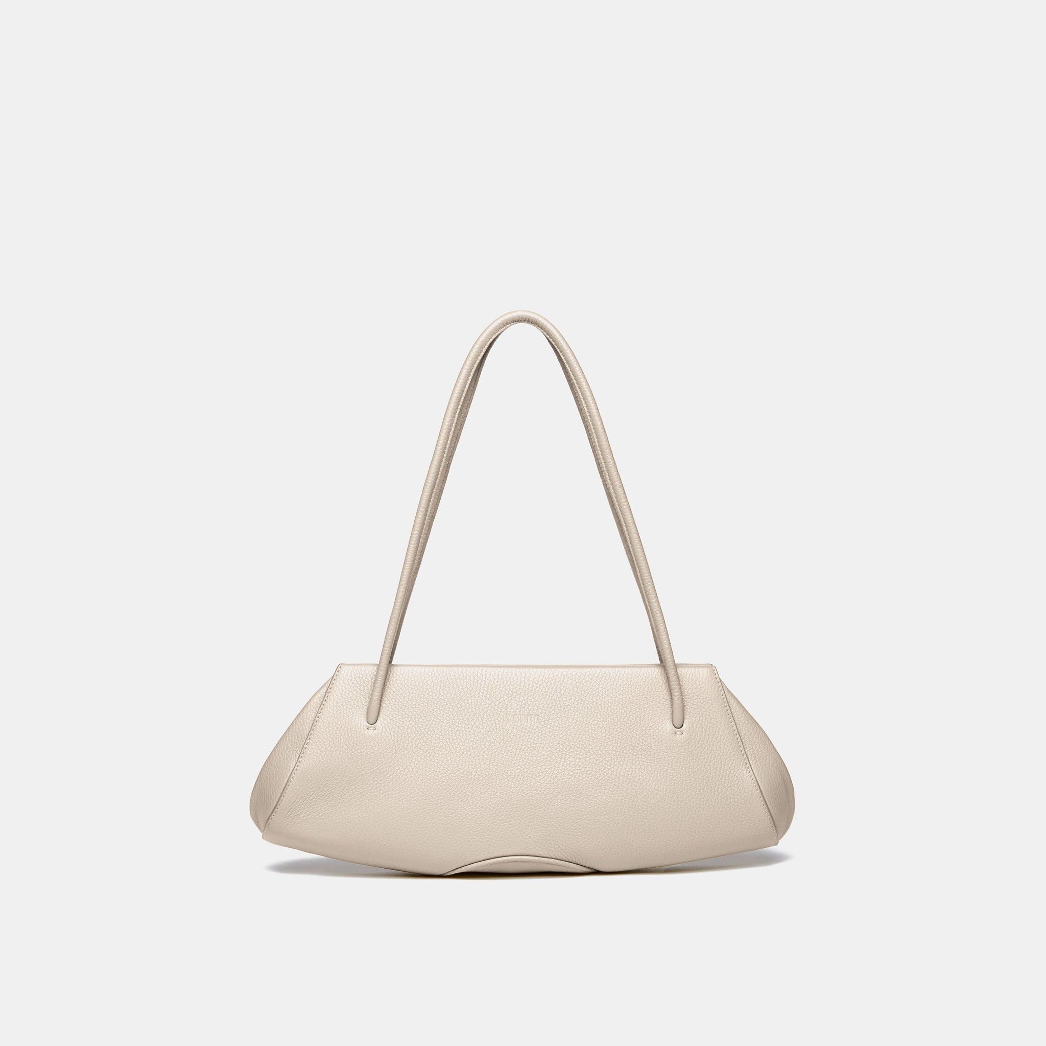 Bag It Elizabeth Pebbled Leather Baguette Bag – Bone
