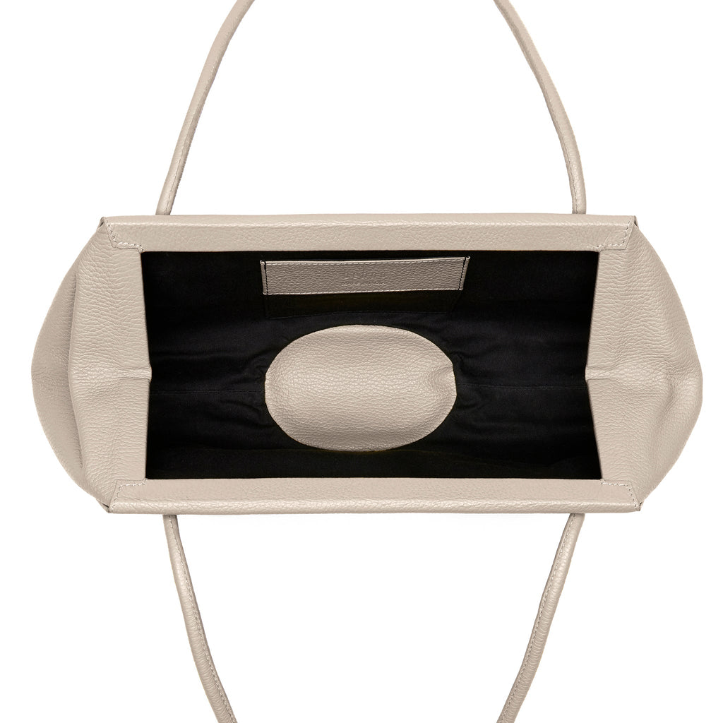 Bag It Elizabeth Pebbled Leather Baguette Bag – Bone