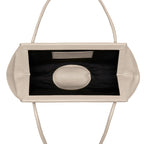Bag It Elizabeth Pebbled Leather Baguette Bag – Bone