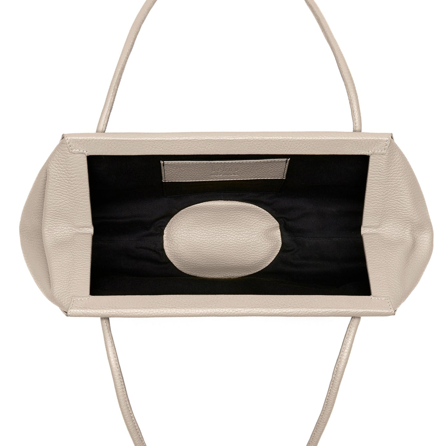 Bag It Elizabeth Pebbled Leather Baguette Bag – Bone