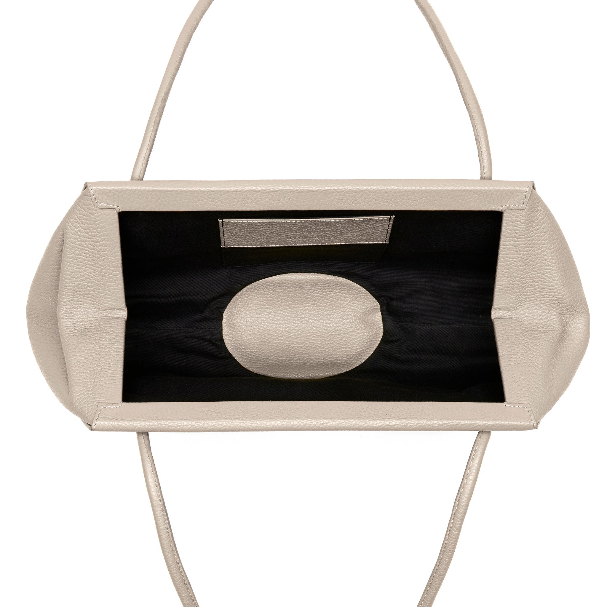 Bag It Elizabeth Pebbled Leather Baguette Bag – Bone