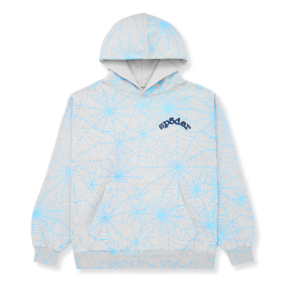 SP5DER AOP Web Hoodie – Grey - Front View