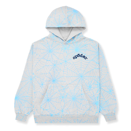 SP5DER AOP Web Hoodie – Grey - Front View