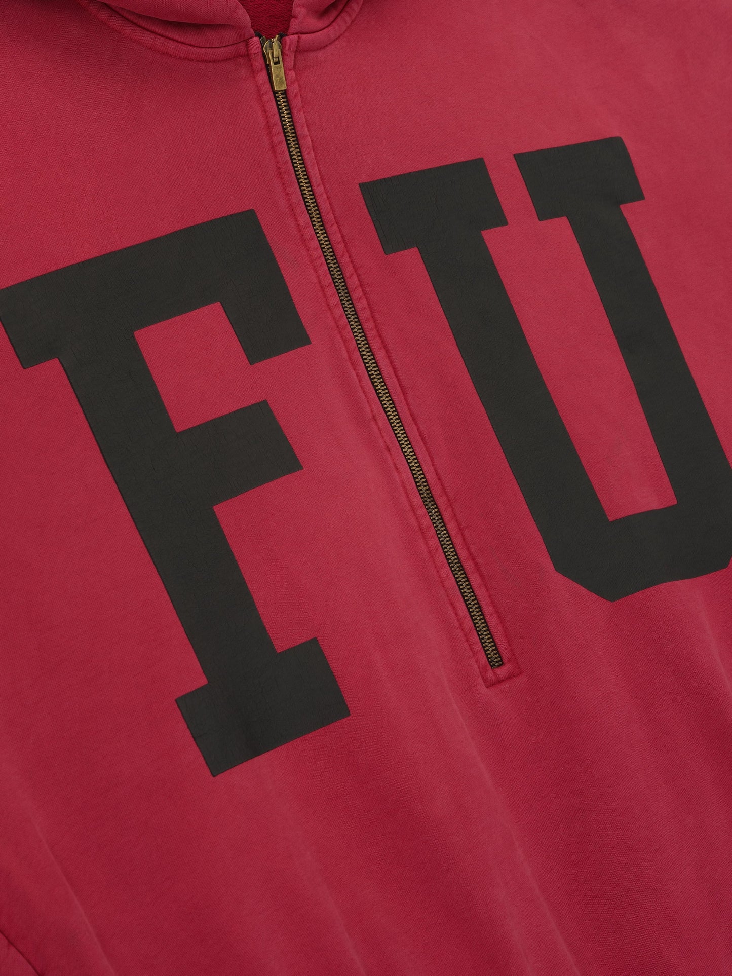 Fear of God Educate Half-Zip Hoodie – Red, Men's Cotton Fleece