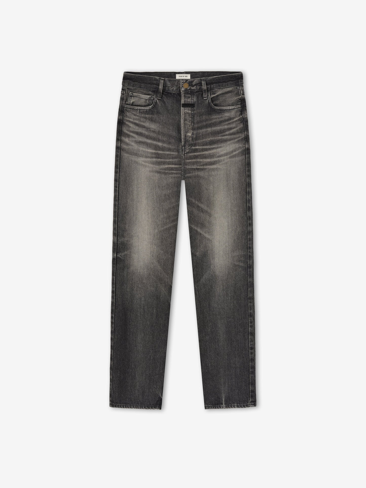 Fear of God Straight 5 Pocket Jean – Worn Black, Men's