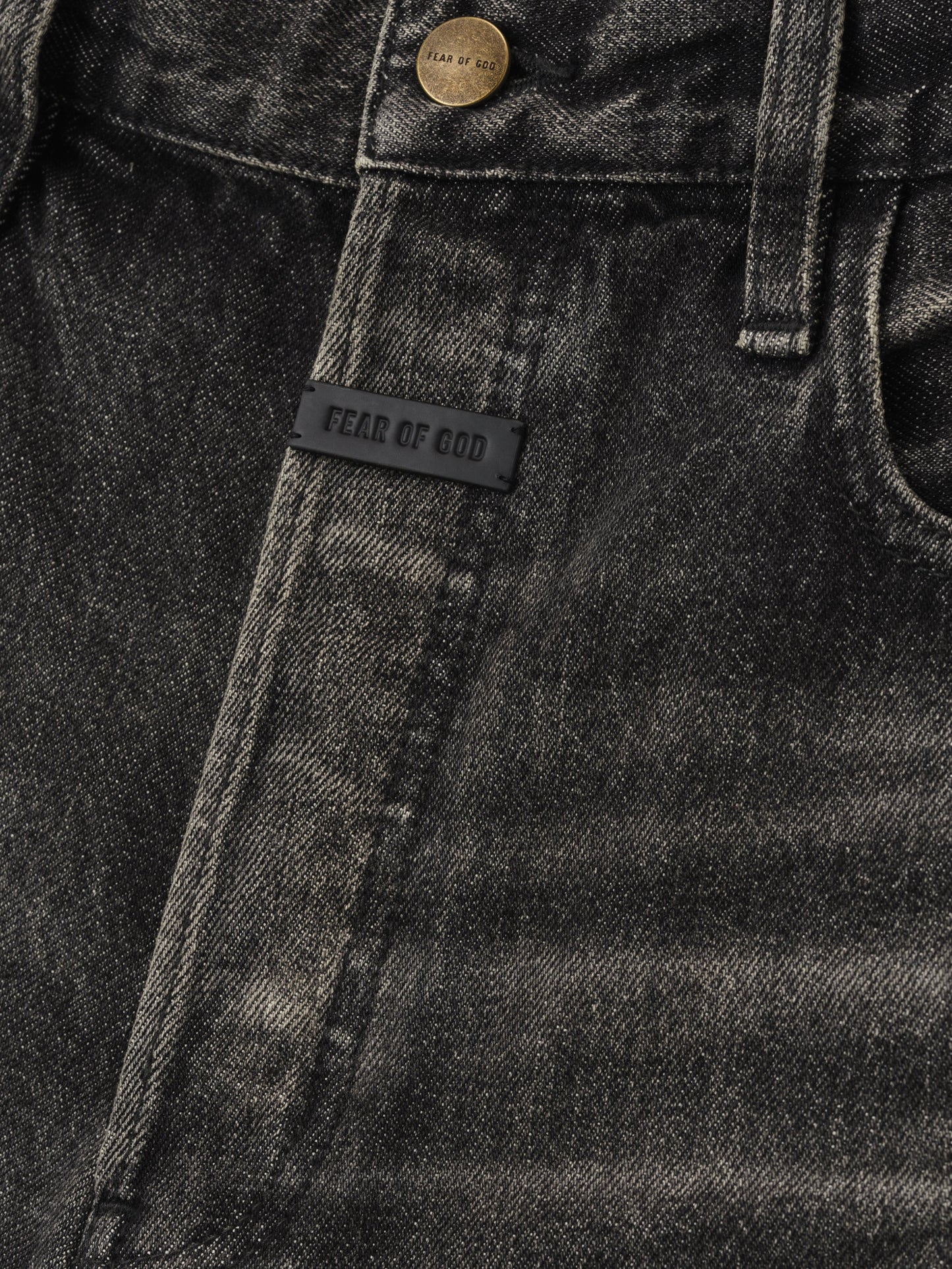 Fear of God Straight 5 Pocket Jean – Worn Black, Men's