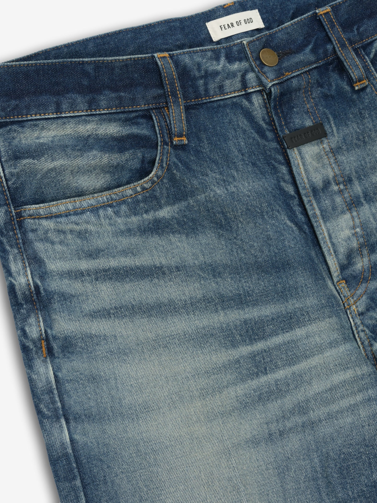 Fear of God Straight 5 Pocket Jean – Mid Indigo, Men's