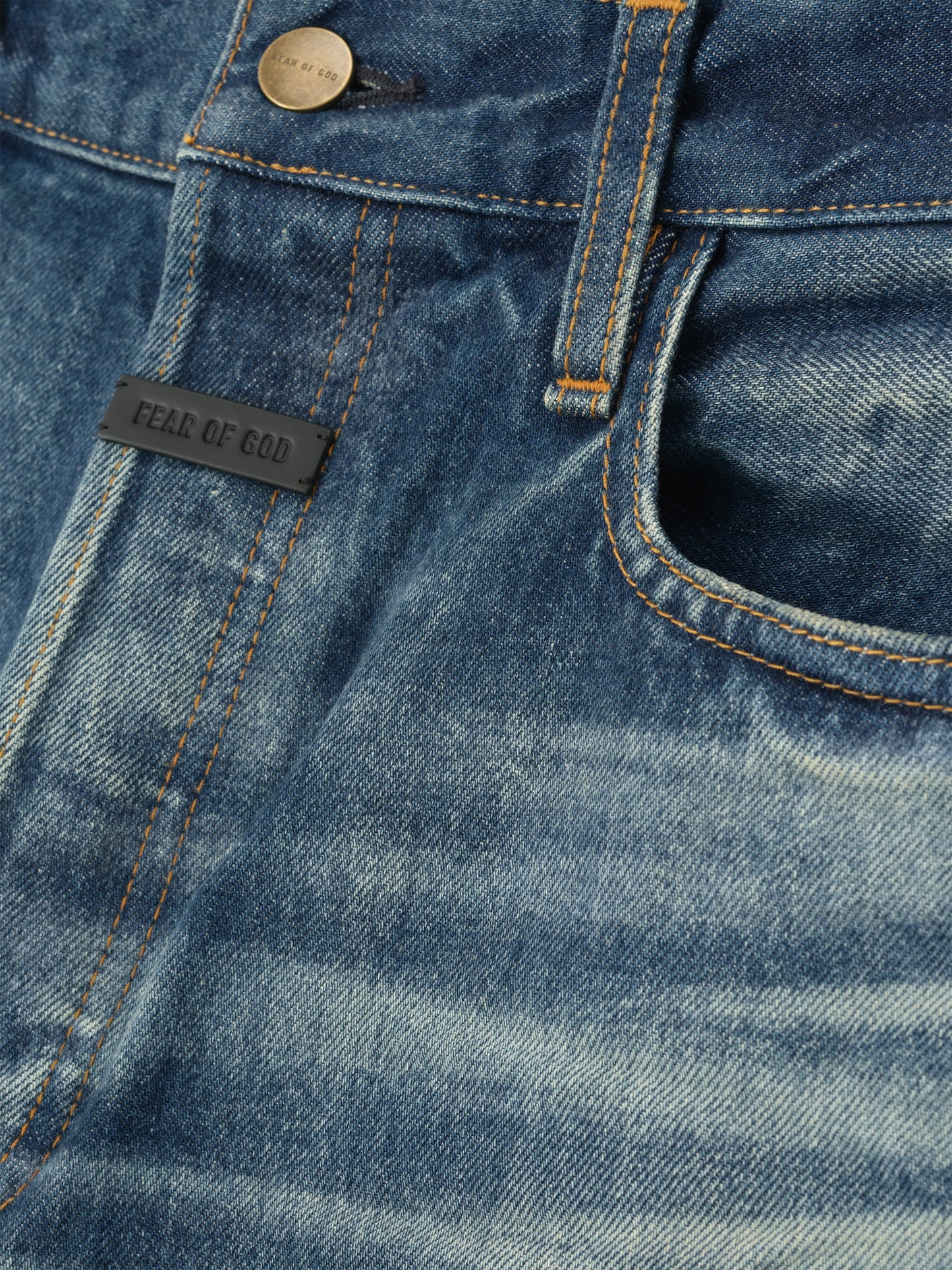 Fear of God Straight 5 Pocket Jean – Mid Indigo, Men's