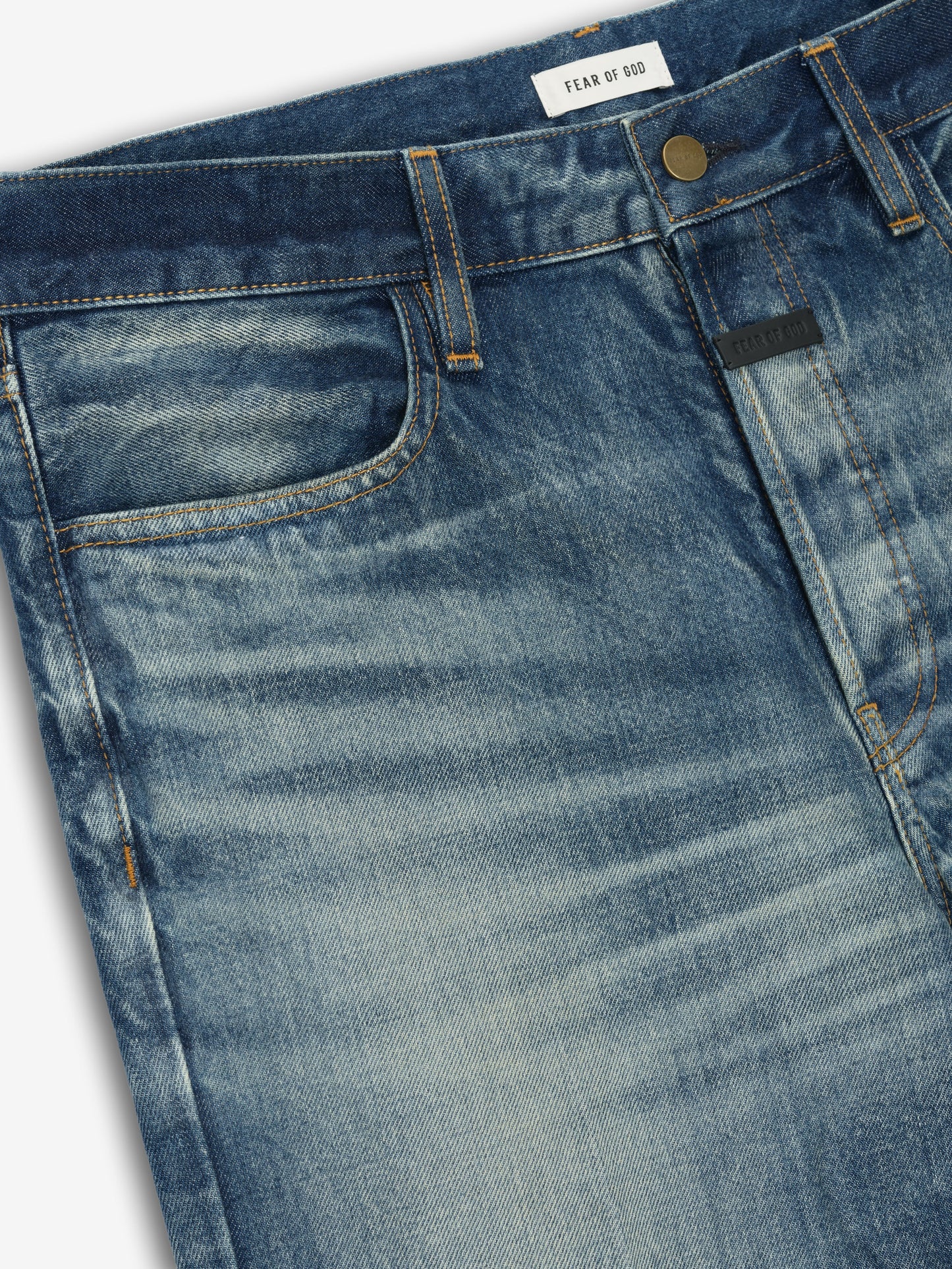 Fear of God 70s Relaxed Fit Jean – Mid Indigo, Men's Distressed Denim