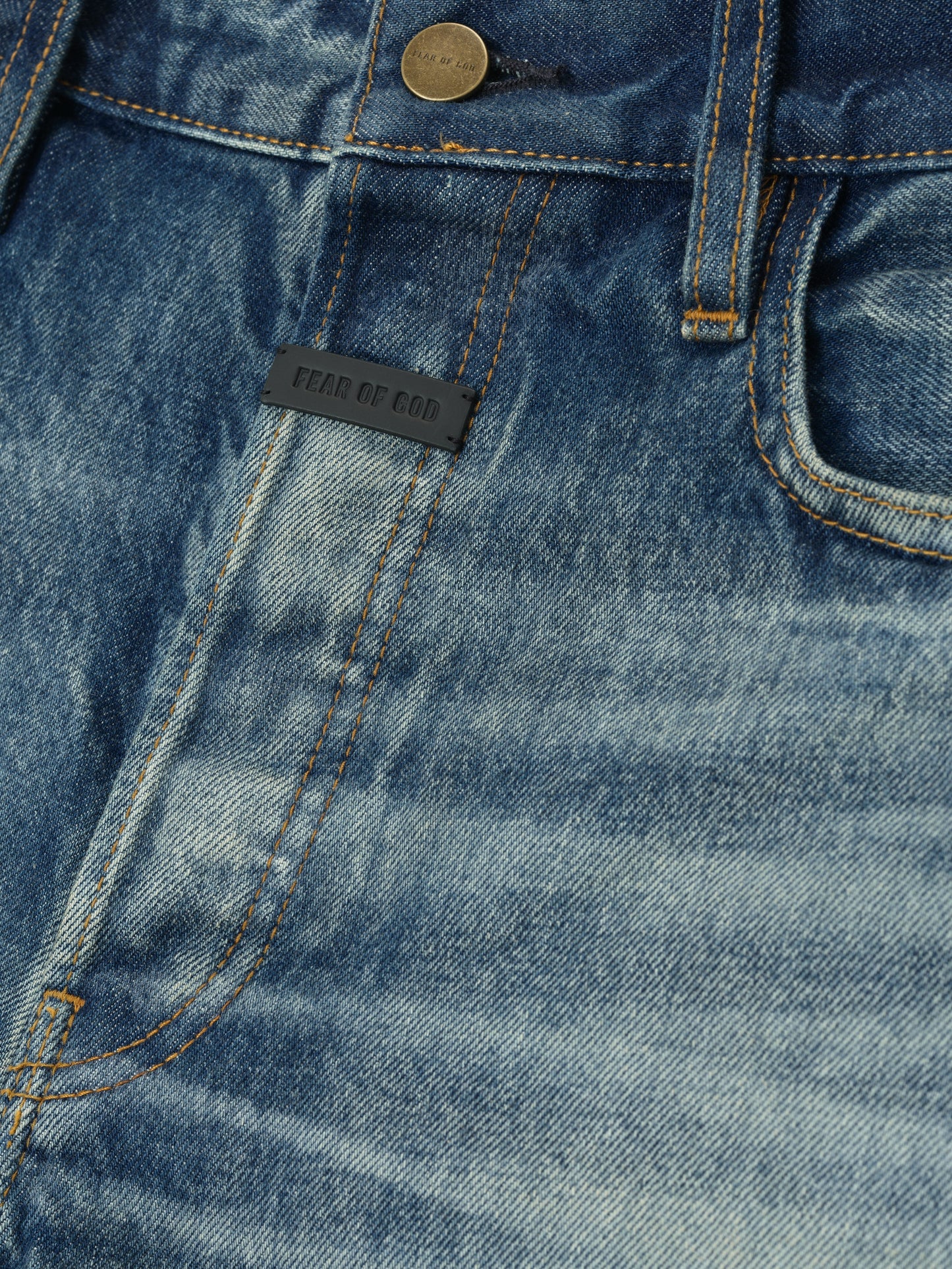 Fear of God 70s Relaxed Fit Jean – Mid Indigo, Men's Distressed Denim