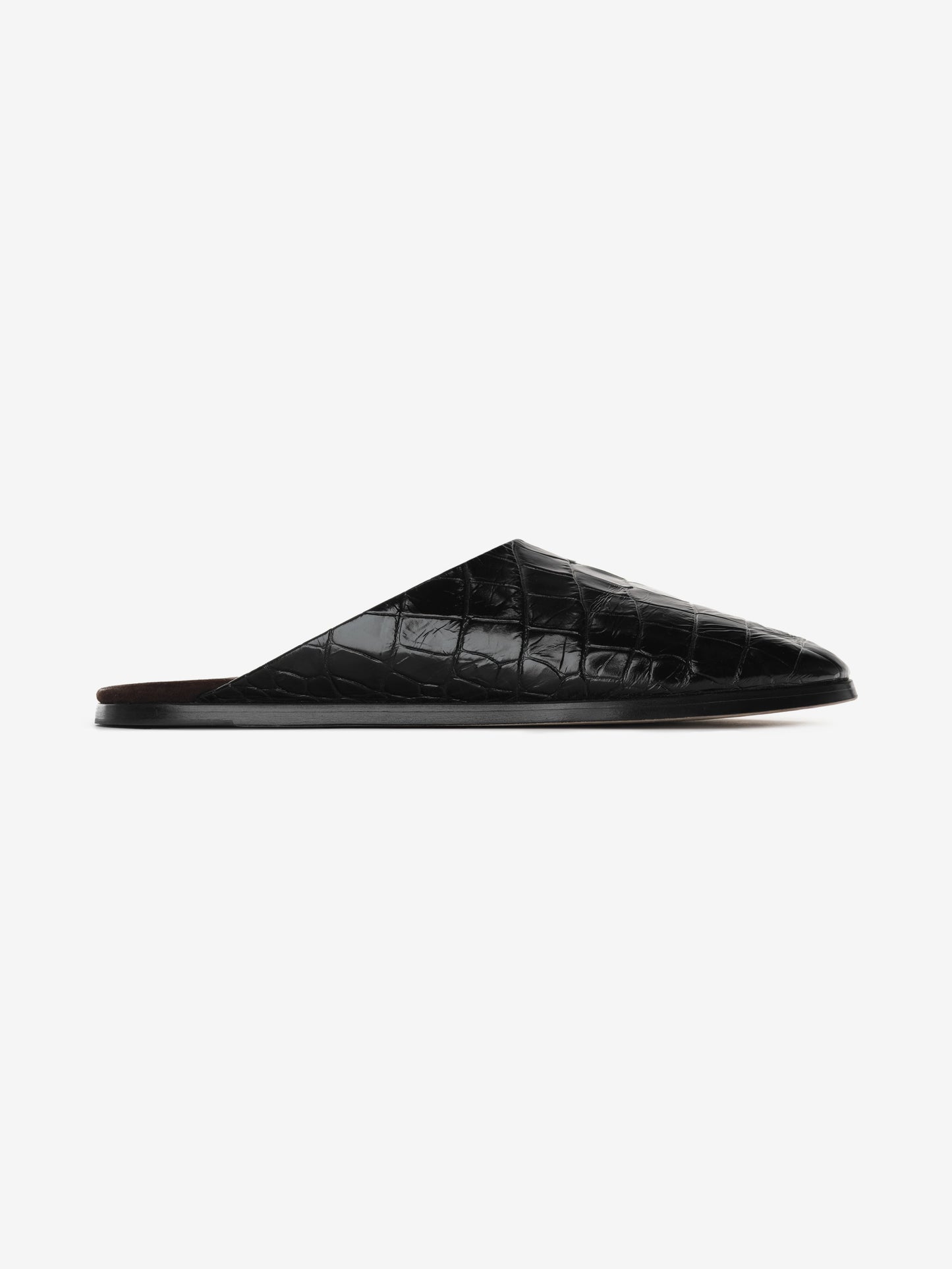 Fear of God Croc-Embossed Leather Slide Sandal – Deep Black, Men's
